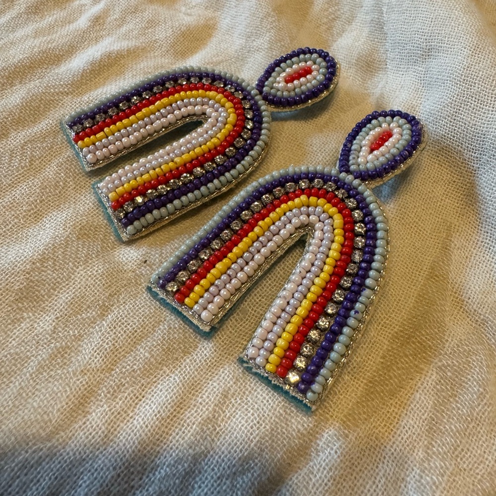 Colorful Beaded Statement Earrings